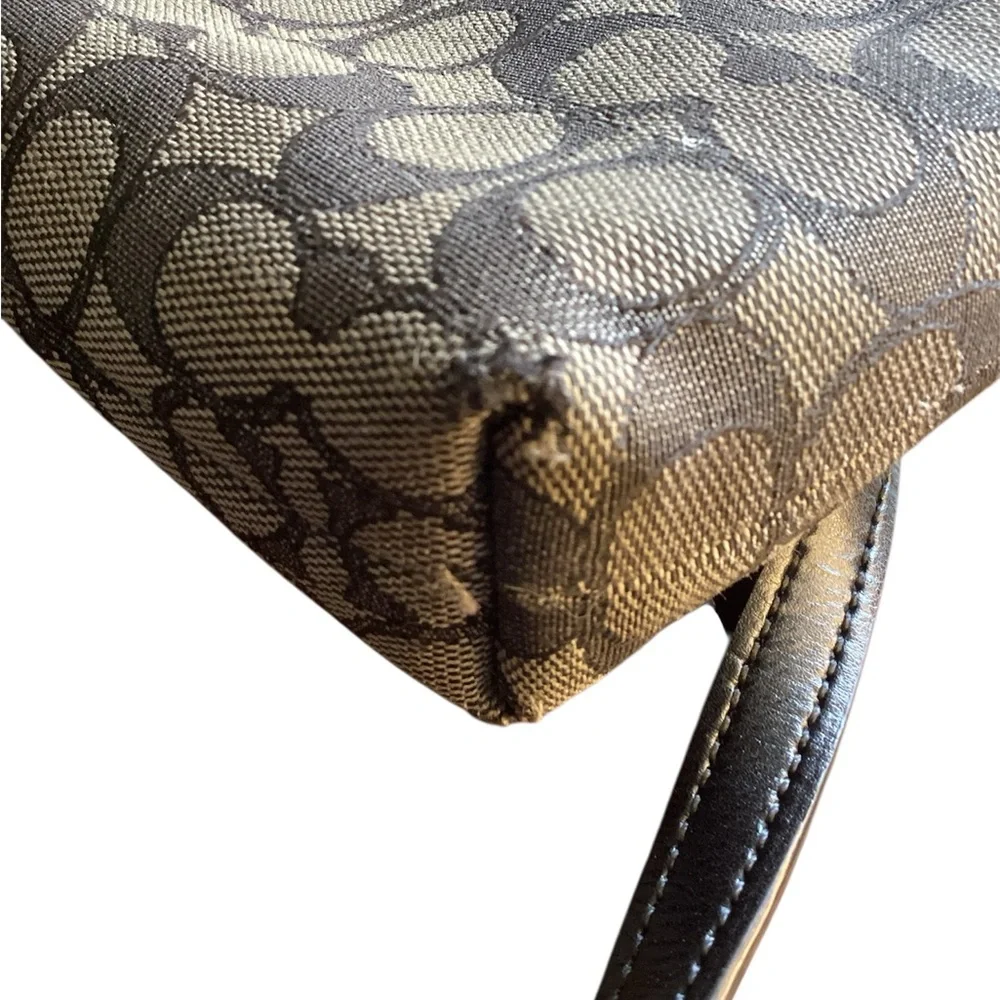 Coach Signature Coated Canvas Black File Crossbody Bag - READ DESCRIPTION - Picture 6 of 10